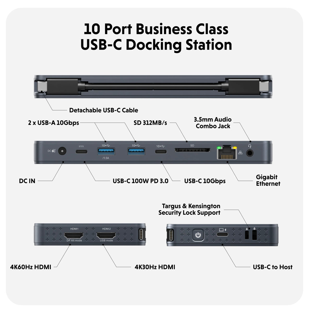 HyperDrive Next Business USB - C Docking Station (10 Ports) - HyperShop.com