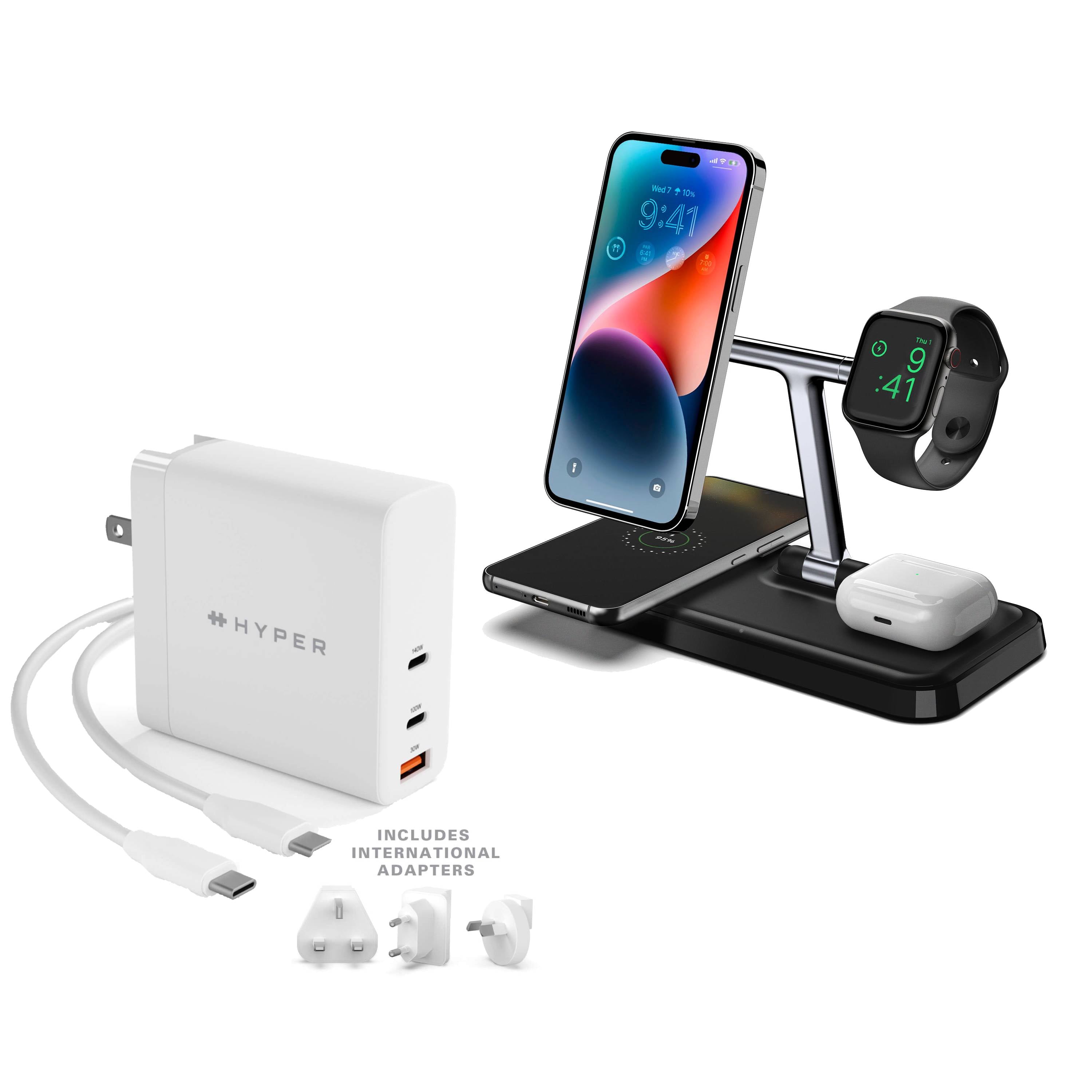 Power On - 4-in-1 Wireless Charge & 140W GaN Charger with – HyperShop.com