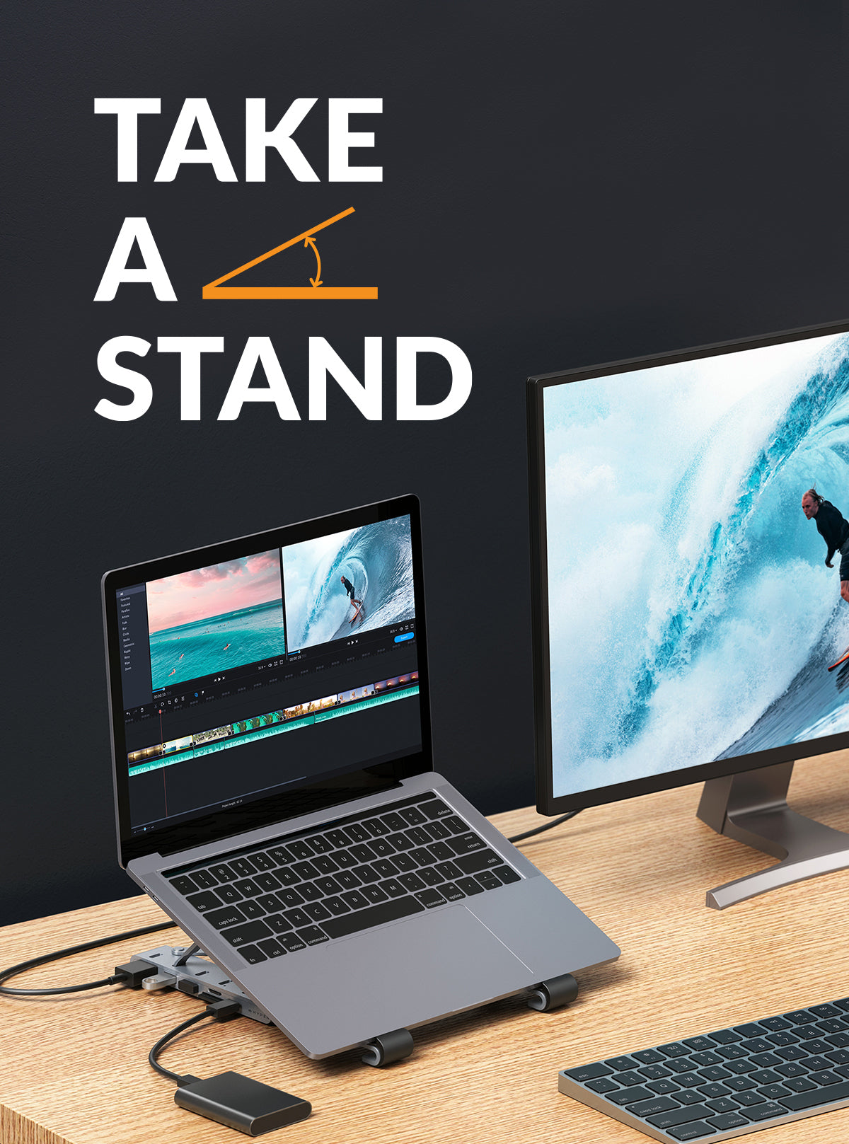 HYPER Launches Foldable Laptop Stand With Built-in 7-Port USB-C Hub