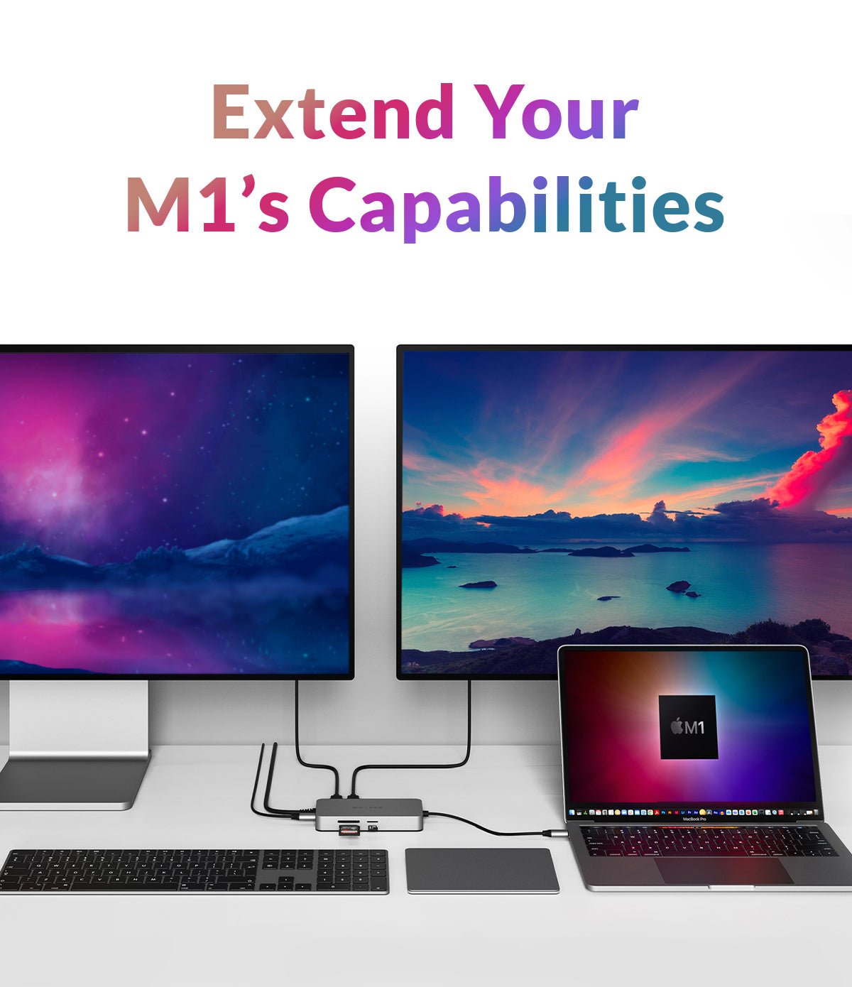 HYPER Brings Dual 4K HDMI Display Support to M1 MacBooks With 2 Plug-n-Play Products. No Need for Software Drivers. - HyperShop.com