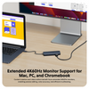 Extended 4K60Hz Monitor Support for Mac,PC, and Chromebook