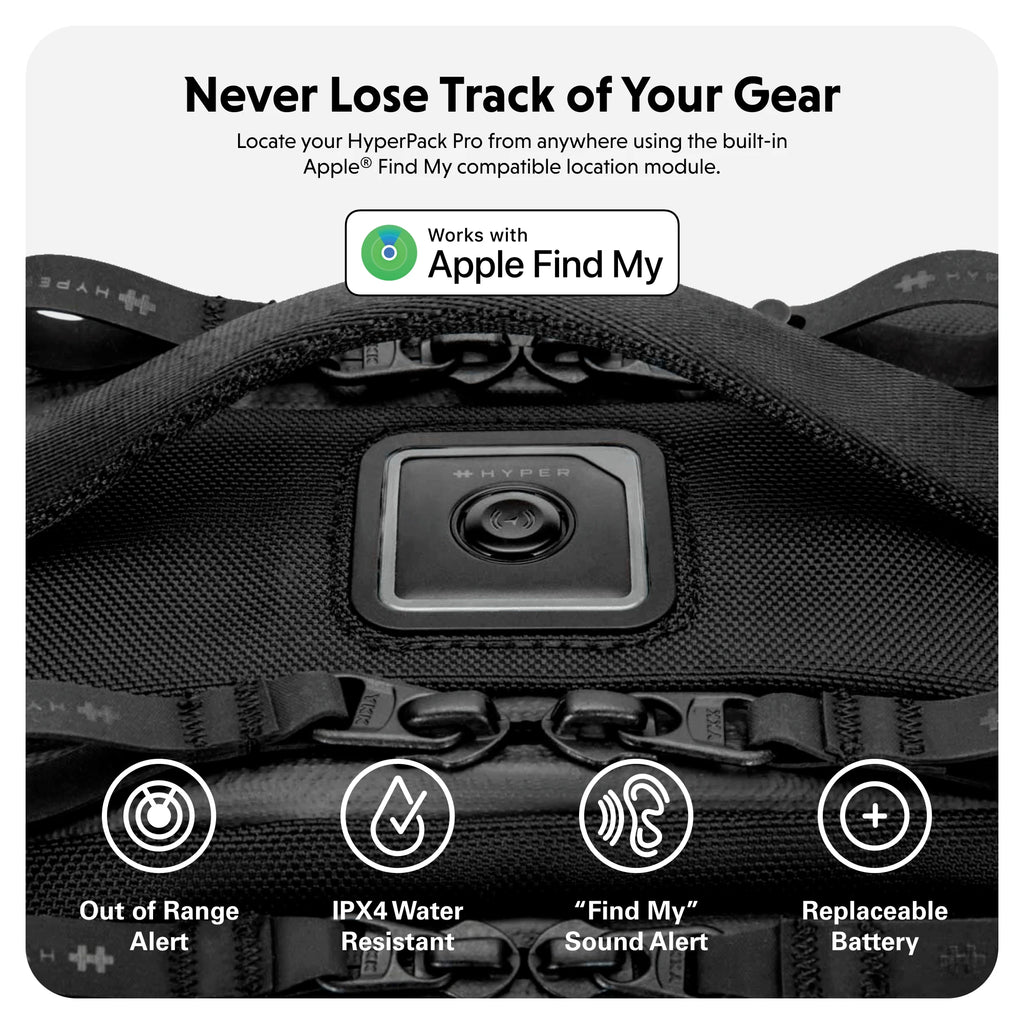 Find My Module HyperPack Pro: Laptop Backpack with Apple Find My Compatible Location ...