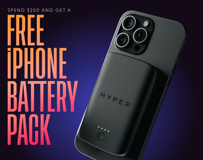Spend $200 & Get a Free iPhone Battery Pack