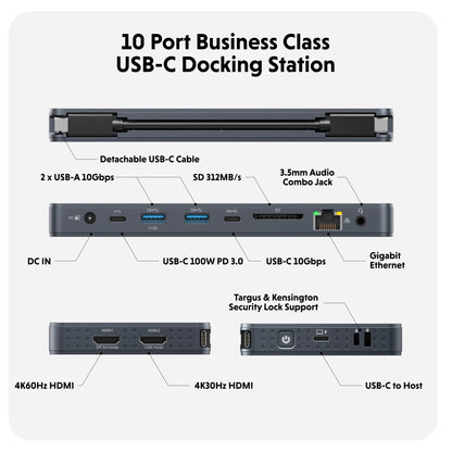 HyperDrive Next Business USB - C Docking Station (10 Ports) - HyperShop.com