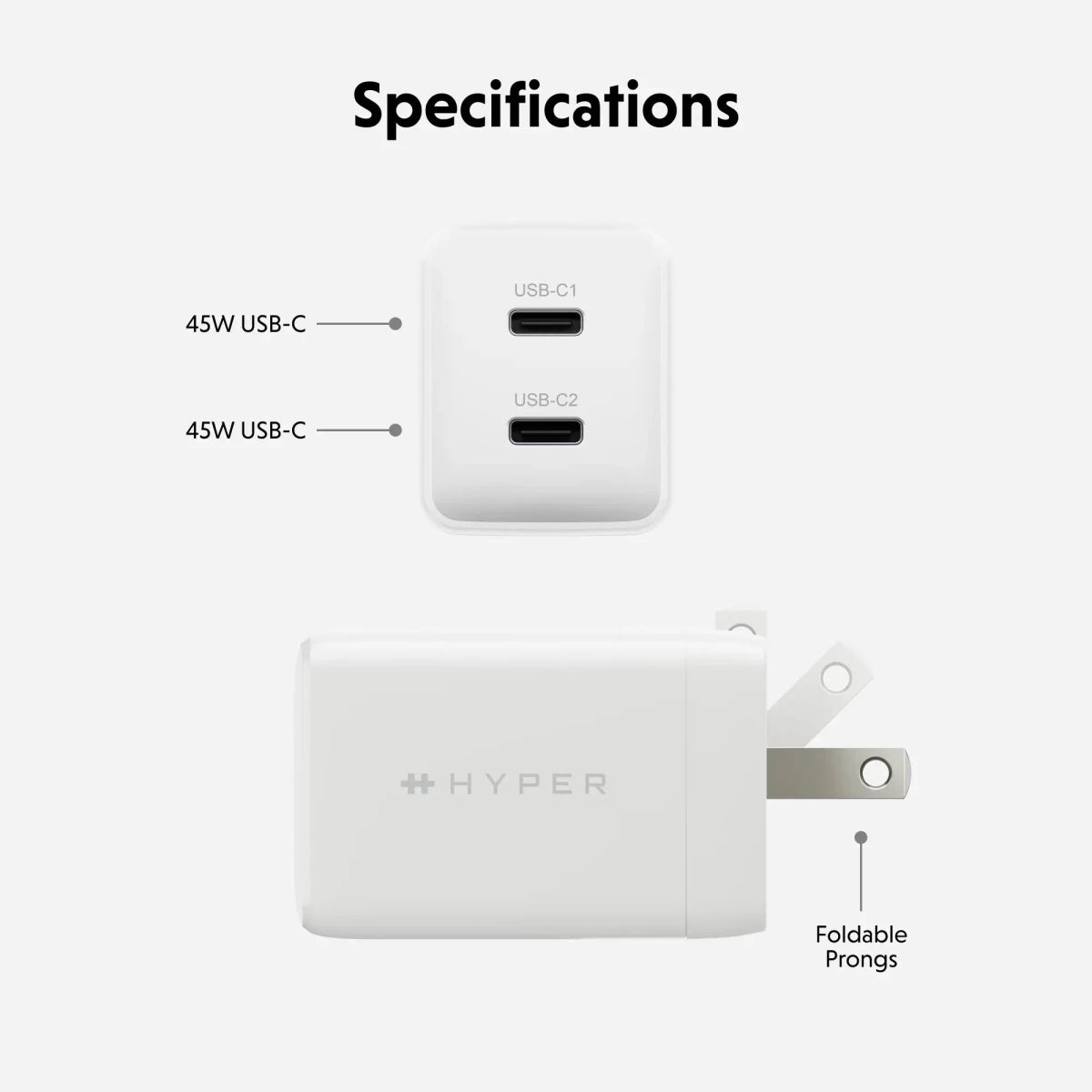 HyperJuice® Flex 45W GaN Charger - HyperShop.com