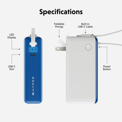 HyperJuice® Flex Mini 35W Power Bank & AC Charger - HyperShop.com