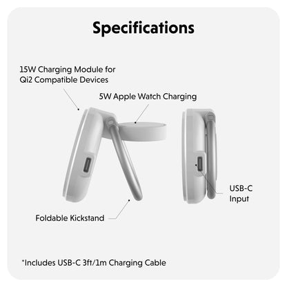 HyperJuice Qi2 2 - in - 1 Magnetic Charging Stand - HyperShop.com