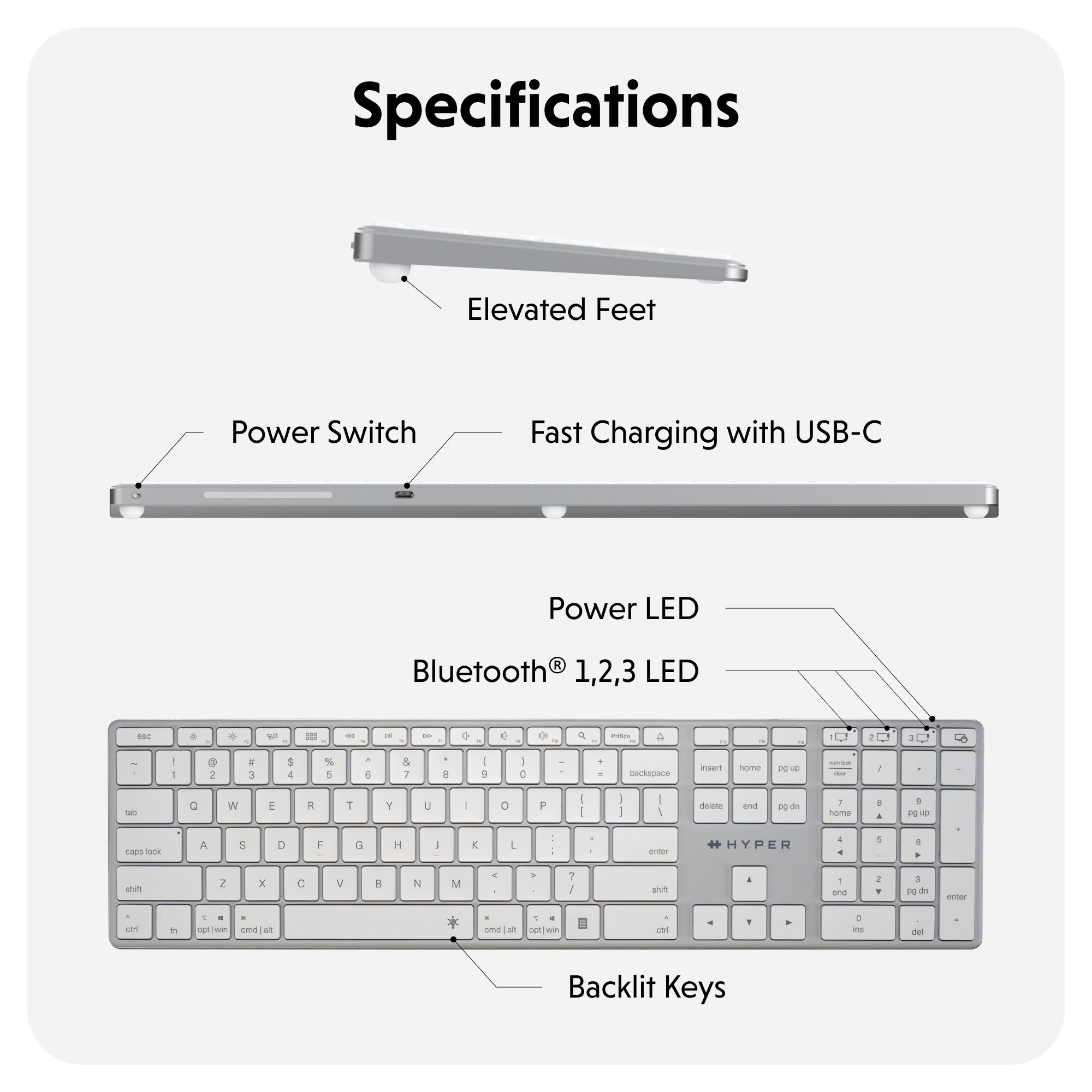 HyperSpace Bluetooth Wireless Keyboard - HyperShop.com