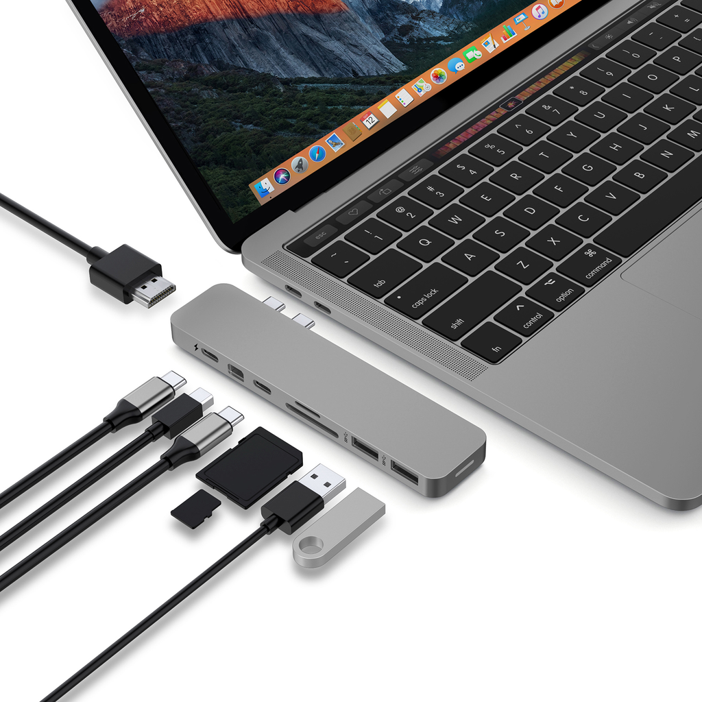 8-in-2 USB-C Hub for MacBook Pro/Air - Thunderbolt 3